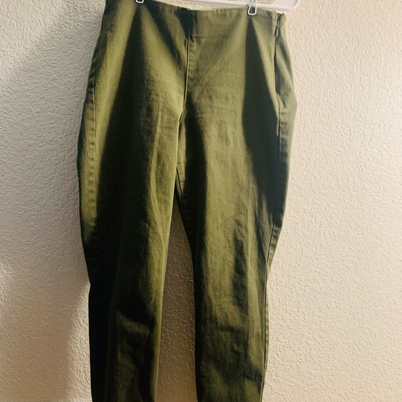 Olive Green Ankle Slacks - Picture 4 of 7